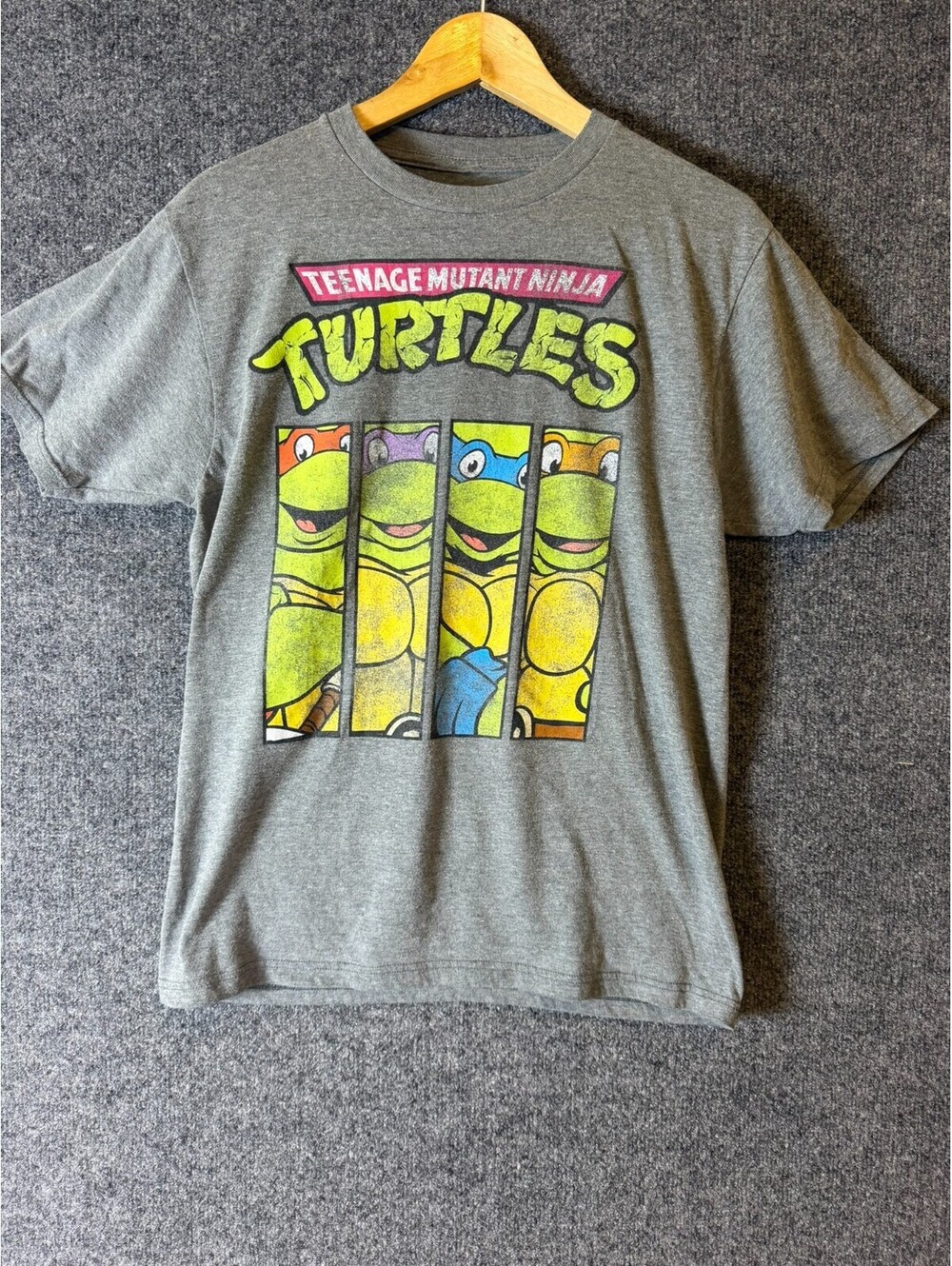 Teenage Mutant Ninja Turtles Shirt Mens Medium Gray TMNT Character Graphic Tee